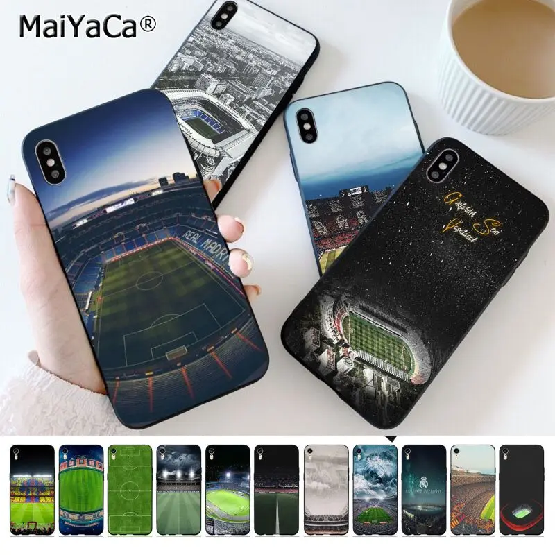 MaiYaCa Барселона Домашний футбольный стадион умный чехол черный корпус чехол для телефона для iphone 11 pro 8 7 66S Plus X XS MAX 55S SE XR