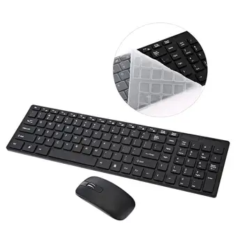 

2.4G Wireless Keyboard and Mouse Ultra-thin Multimedia Keyboard Mouse Set For Mac Notebook Laptop Desktop PC(with Keyboard Film)