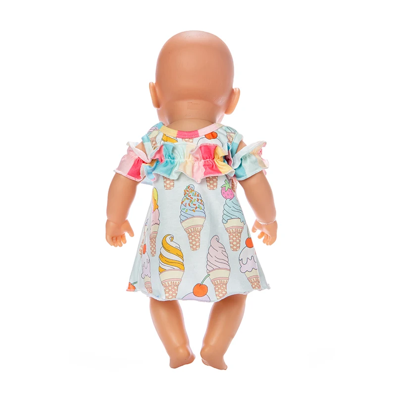 Платье подходит 17 дюймов 43 см кукольная одежда платье для новорожденных кукла для дня рождения подарок