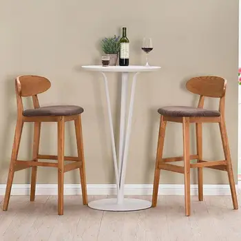 

Solid wood bar chair creative bar chair European back bar chair simple retro bar stool high stool