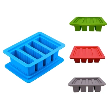 

HOT SALE Heavy Duty Silicone Butter Mold with Lid 4 Cavities Rectangle Cream