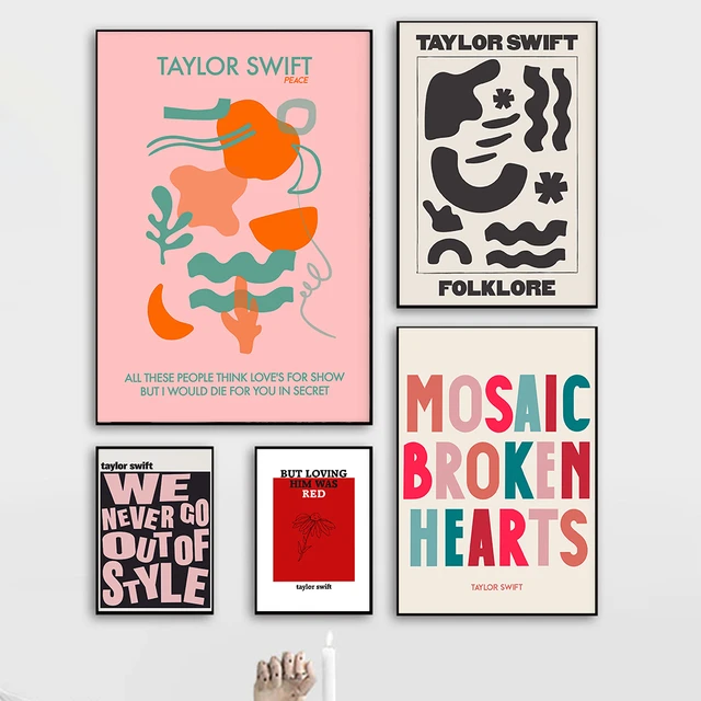Taylor Swift Poster Hippie Wallpaper Lyrics Album Cover Art Summer Comics  Poster Gift Home Decor Picture for Living Room Bedroom - AliExpress