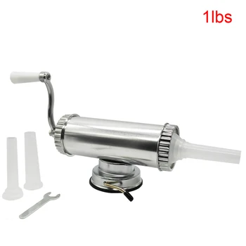 

Horizontal Manual Sausage Stuffer making Machine Type Meat Sausage Filler Tubes Maker Fix Suction Filling Funnels
