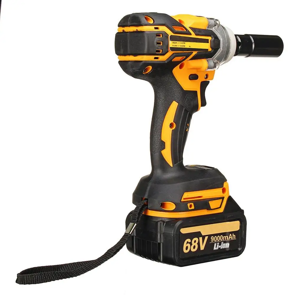 

68V 9000mAh 520N.m Cordless Lithium-Ion battery Electric Impact Wrench Cordless Brushless with Rechargeable Battery AC 100-240V