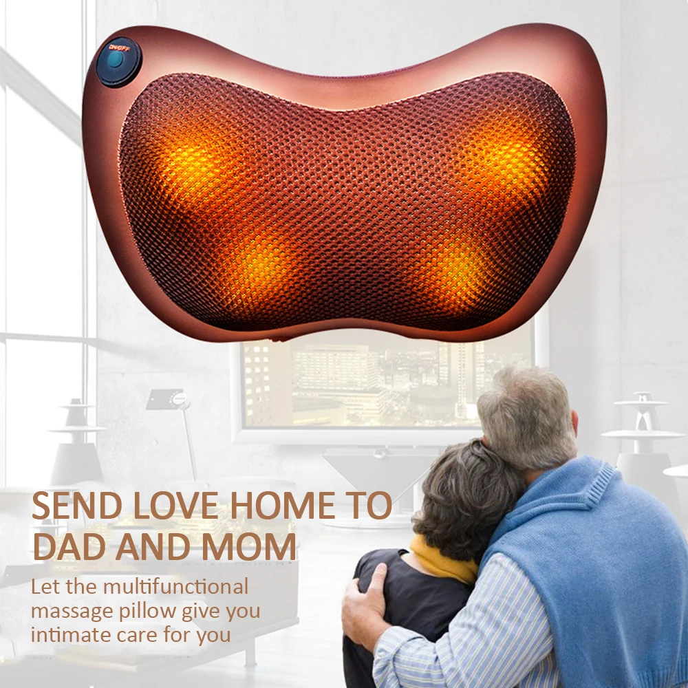 Electric Massage Pillow Relaxation Massager Shoulder Back Vibrator Heating Kneading Infrared therapy  Neck Health care Tool