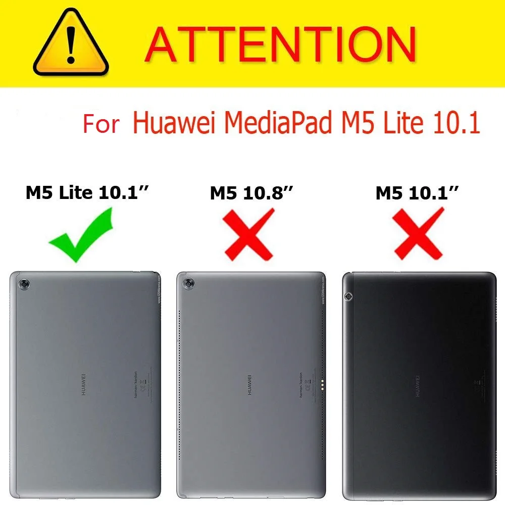 Роскошный противоударный умный кожаный чехол-подставка для планшета huawei MediaPad M5 Lite 10,1 BAH2-W19/L09/W09 PU Wake Up Funda Coque