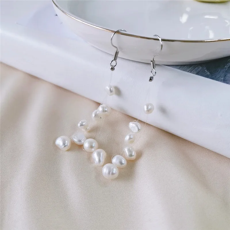 Многослойные натуральные серьги с барочным жемчугом DAIMI