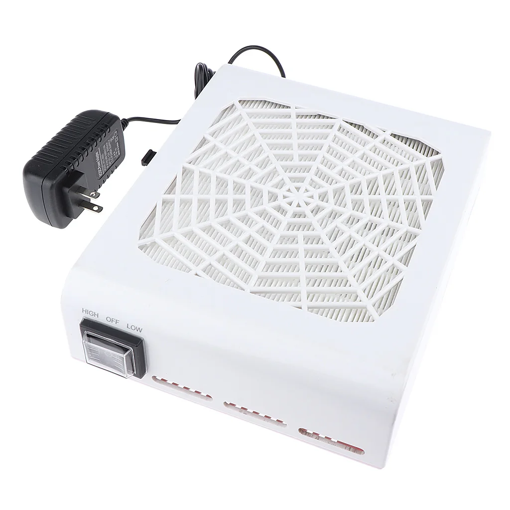 Durable Nail Dust Suction Collector Nail Grinding Polishing Dust Suction Extractor with No-spilling Filter 48W Strong Power