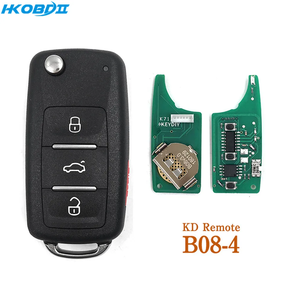 HKOBDII KEYDIY оригинальный KD B08 3 + 1 4 1/4 кнопочный пульт дистанционного управления для
