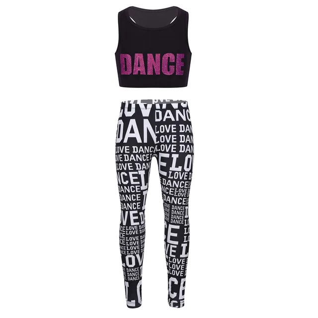 girls dance crop top and leggings