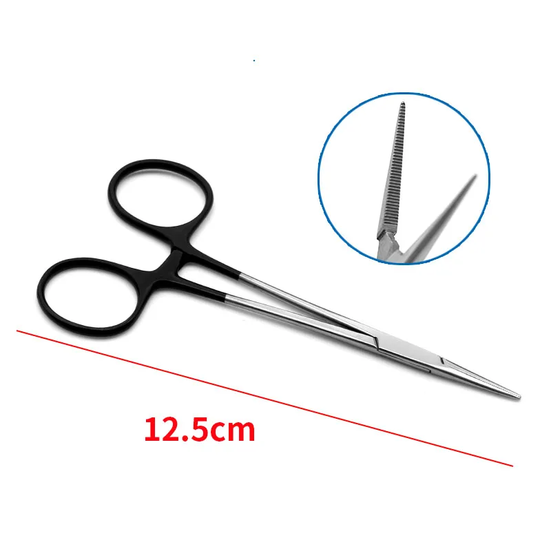 SKU-7-黑柄止血钳-直头 12.5cm
