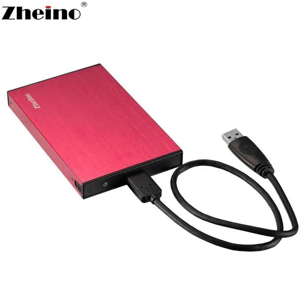 Zheino 2,5 дюймов USB3.0 HDD/SSD Внешний портативный корпус чехол для SATA 7 мм 9,5 мм жесткий диск USB2.0 кабель красный