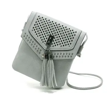 

Women Tassel Cell Phone Crossbody Shoulder Bag Rivet Purse Wallet Card Holder