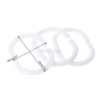 

12Pcs/Pack Plastic Shower Curtain Hook Hanger Rings Bath Drape Loop Clasp Home F16 20 Dropship