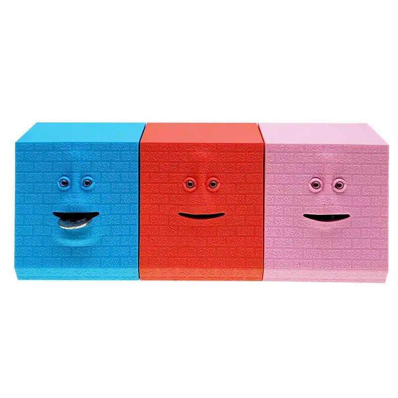 Mini cara mágica dinheiro bancário comer moeda piggy face caixa de banco automático comer poupança moeda facebank brinquedos para crianças presente