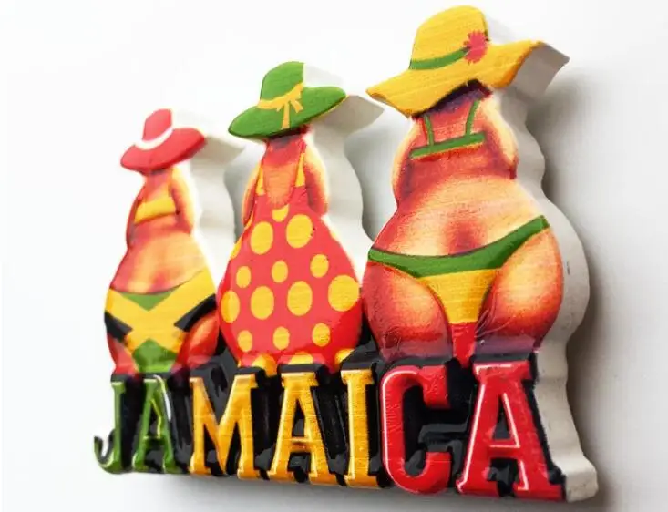 Мультяшное бикини на Ямайке, туристический сувенир, магнит на холодильник, магниты, наклейки, украшение дома
