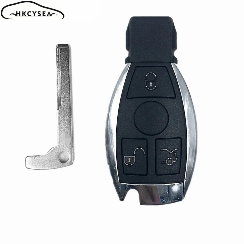 HKCYSEA 3/3+ 1 кнопка дистанционного ключа автомобиля чехол Корпус для Mercedes Benz A B C E S класс W203 W204 W205 W210 W211 W212 W22 - Количество кнопок: 3 button