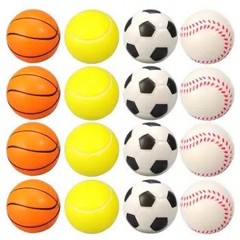 

16Pcs Simulation Squeezing Toys PU Slow Rising Ball Shape Soft Toy Sport Theme 70mm Decompression Toys For Boys Girls