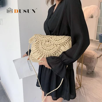 

Summer Handmade Straw Bags Women Tassel Small Beach Bags 2020 Raffia Rattan Woven Handbags Vacation Shoulder Crossbody Bags Sac