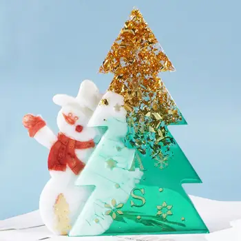 

DIY Christmas Tree Snowman Crystal Silicone Epoxy Ornament Home Decor Craft Mold Epoxy Resin Molds For DIY Jewelry Making Tools