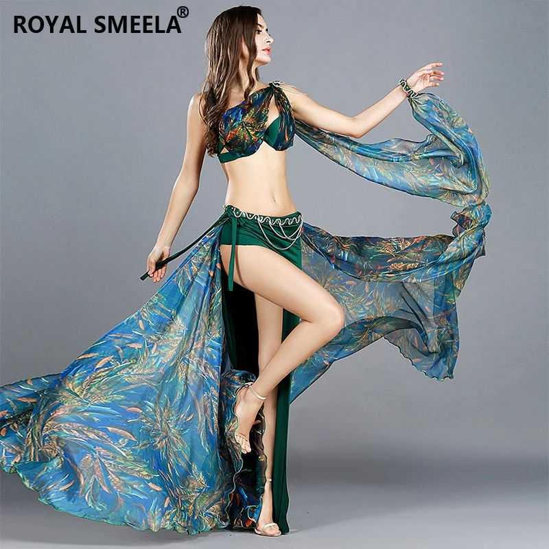 Costume Danza Del Ventre ROYAL SMEELA - Set Completo Con Reggiseno, Gonna, Scialle E Catena