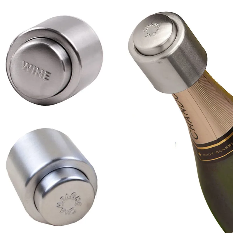 

1Pc Stainless Steel Vacuum Wine Bottle Stopper Sealed Storage High Quality Plug Liquor Flow Stopper Pour Cap Wine Accessories