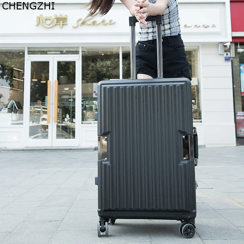 CHENGZHI Высокое качество ABS алюминиевая рама 2" 24 дюймов чемодан на колесиках фирменный туристический чемодан на вращающихся Колесиках На Колесиках