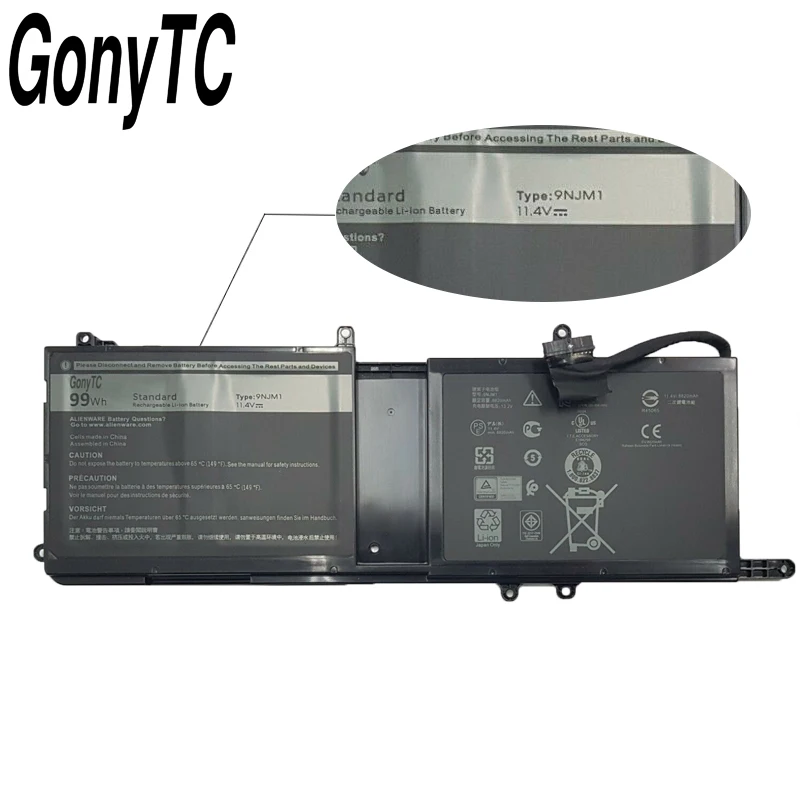GONYTC оригинальный 9NJM1 Новый Сменный аккумулятор для ноутбука DELL Alienware 15 R3 17 R4 MG2YH HF250
