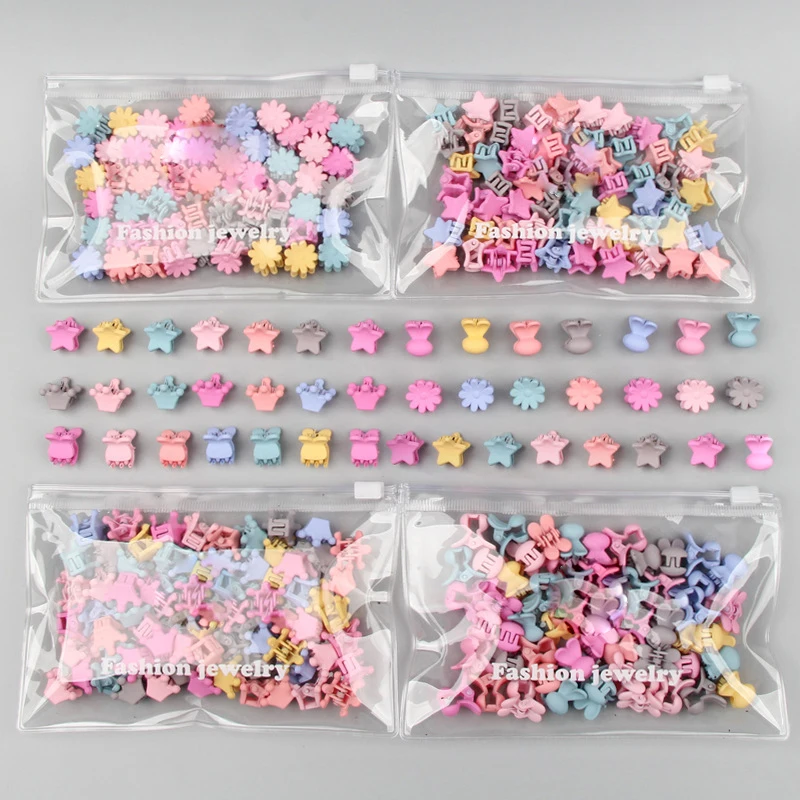Hair Clips 30Pcs Mini Hair Claws Clips For Girls Baby Colorful Hairpin Cartoon Rabbit Flower Crown Star Hair Clips Children Clamp
