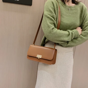 

PU Leather Crossbody Bags Solid Color Small Summer Lady Shoulder Handbags Female Simple Totes for Women 2020 Trend