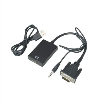 

VGA TO HDMI Male to Female Converter Cable 1080p VGA with Audio INput HDMI Output Adapter for PC laptop to HDTV ps4 Projector