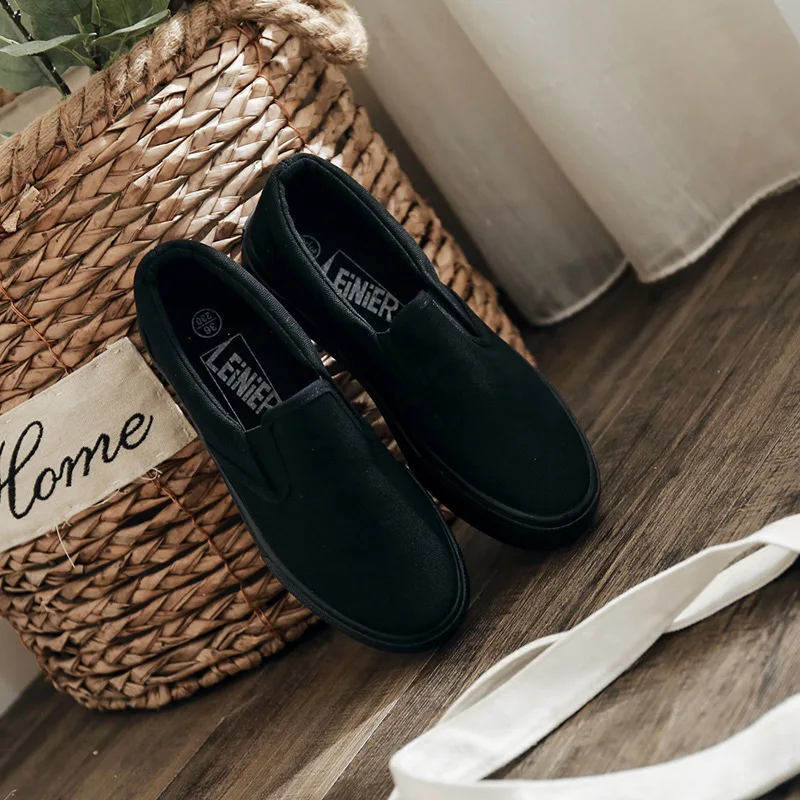 Hand-painted Canvas Shoes White Shoes Loafers Korean Casual Wild Spring Trend Men and Women Couples Student Elastic Shoes