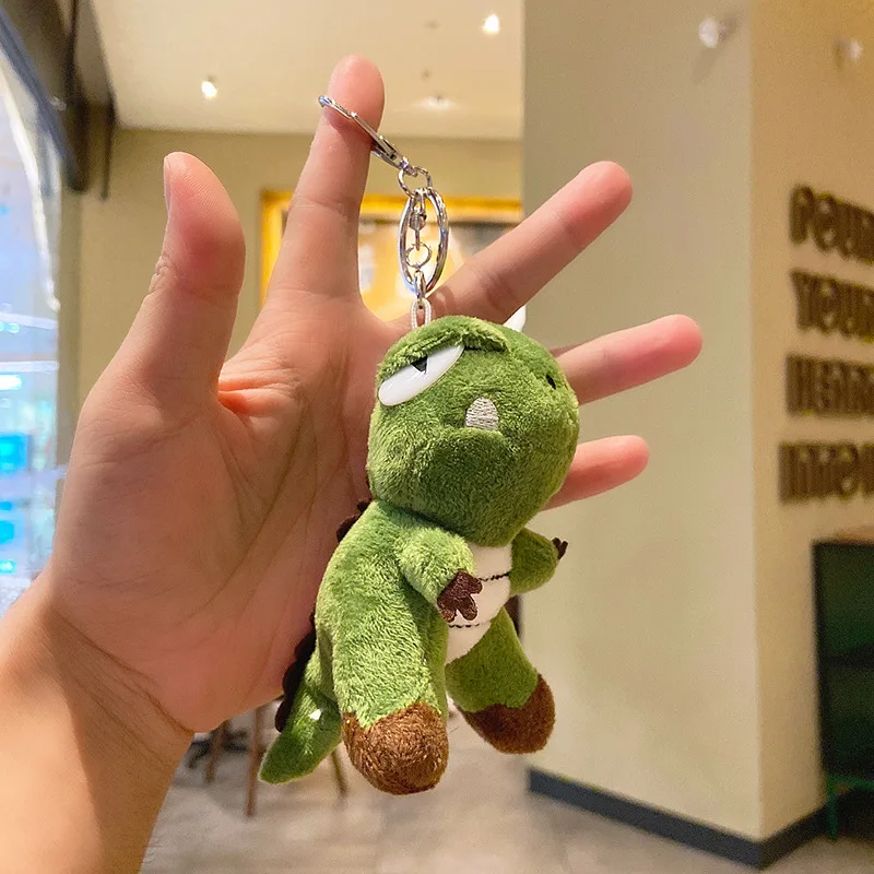 Ctue Dinosaur Plush Keychain For Bags Backpacks Natural Keyfobs Ornaments Phone Car Accessories Boy Girl Gift Soft Anime Stuffed reflective keychain for bags backpack soccer pendant ornaments key rings reflectors things night safety accessories 10pcs x5a9