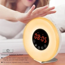 LED Digital Alarm Clock Lamp Night Light Snooze/Sunset FM Radio Memory Function FM Radio Touch Control Alarm EU/US/UK/AU Plug