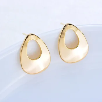 

50pcs Stud Earrings Hanger Connectors Drop Base Charms 24K Gold Color Quality Metal for DIY Hanging Earrings Jewelry Accessories