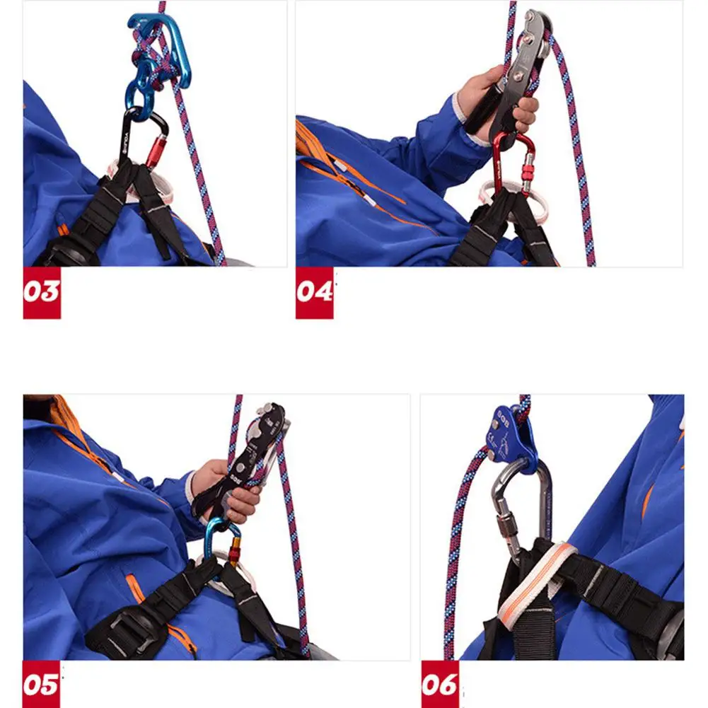 MeterMall Climbing Anti-skid Rope Main Lock Fish Shape Carabiner Clip Locking Hook with Pulley Fine