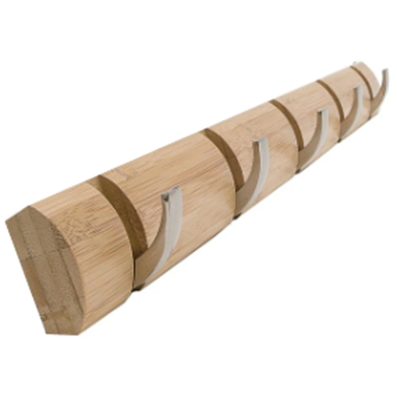 

5 Hook Wall-Mounted Rack Foldable Hook Coat Hook Rack Towel Hanger Holder European Style Dress Coat Hook Wall Door Bamboo Hanger