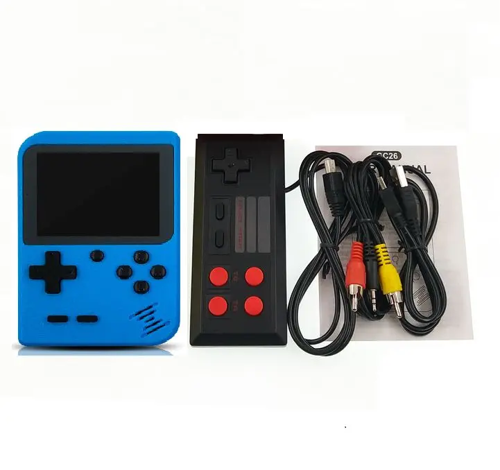 Ретро портативная мини портативная игровая консоль 8-Bit 3,0 дюймов цветной ЖК-дисплей Детский Цветной игровой плеер встроенные 400 игры - Цвет: Синий