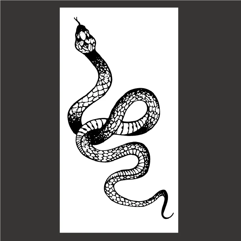 Waterproof Temporary Tattoo Stickers Black Snake Fake Tattoo Waist Body Arm Art Tattoo Stickers Lasting