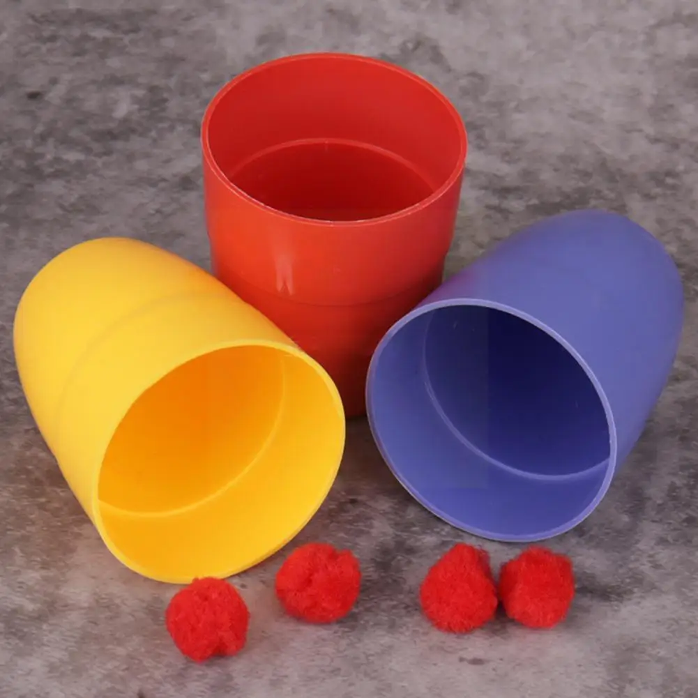 

Super Professional Aluminum Three Cups And Balls With 4 3 Cups Cup Tricks Props Close Up (Large) Small Illusion Balls Magic H8M8