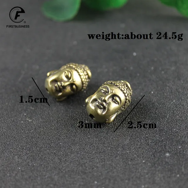 Réz Kettős Arc Buddha Fej Alakkés Gyöngy Kulcstartók Medál Sárgaréz Esernyő Kötél Lógások Kiegészítők Diy Paracord Ékszerek - Image 5