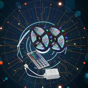 

10M 3528 SMD RGB Flexible LED Light Strip 600LEDs +44 Key IR Remote Controller