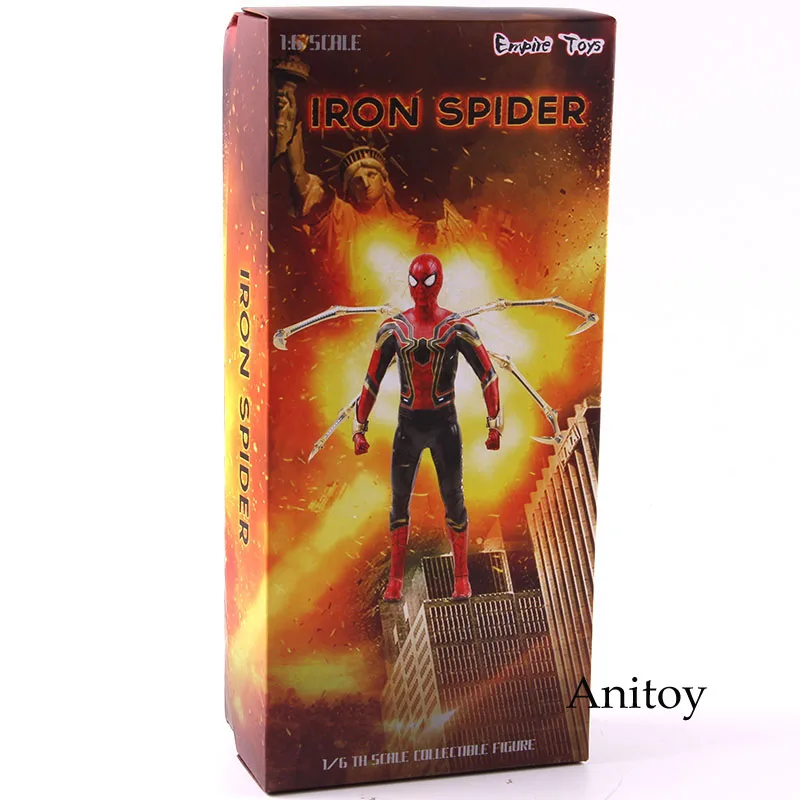 С принтами "Marvel", "Мстители Железный человек-паук Spiderman 1/6th весы ПВХ с изображением Человека-паука, движущаяся фигурка, Коллекционная модель, игрушка