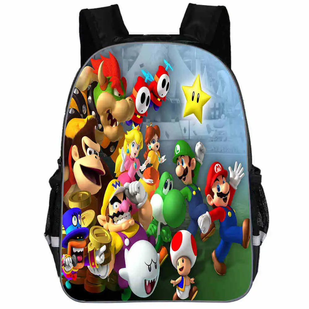 Супер Марио Smash Bros детская школьная сумка Детские 11-16 дюймов школьные сумки детский сад Mochilas милые детские рюкзаки Kawaii