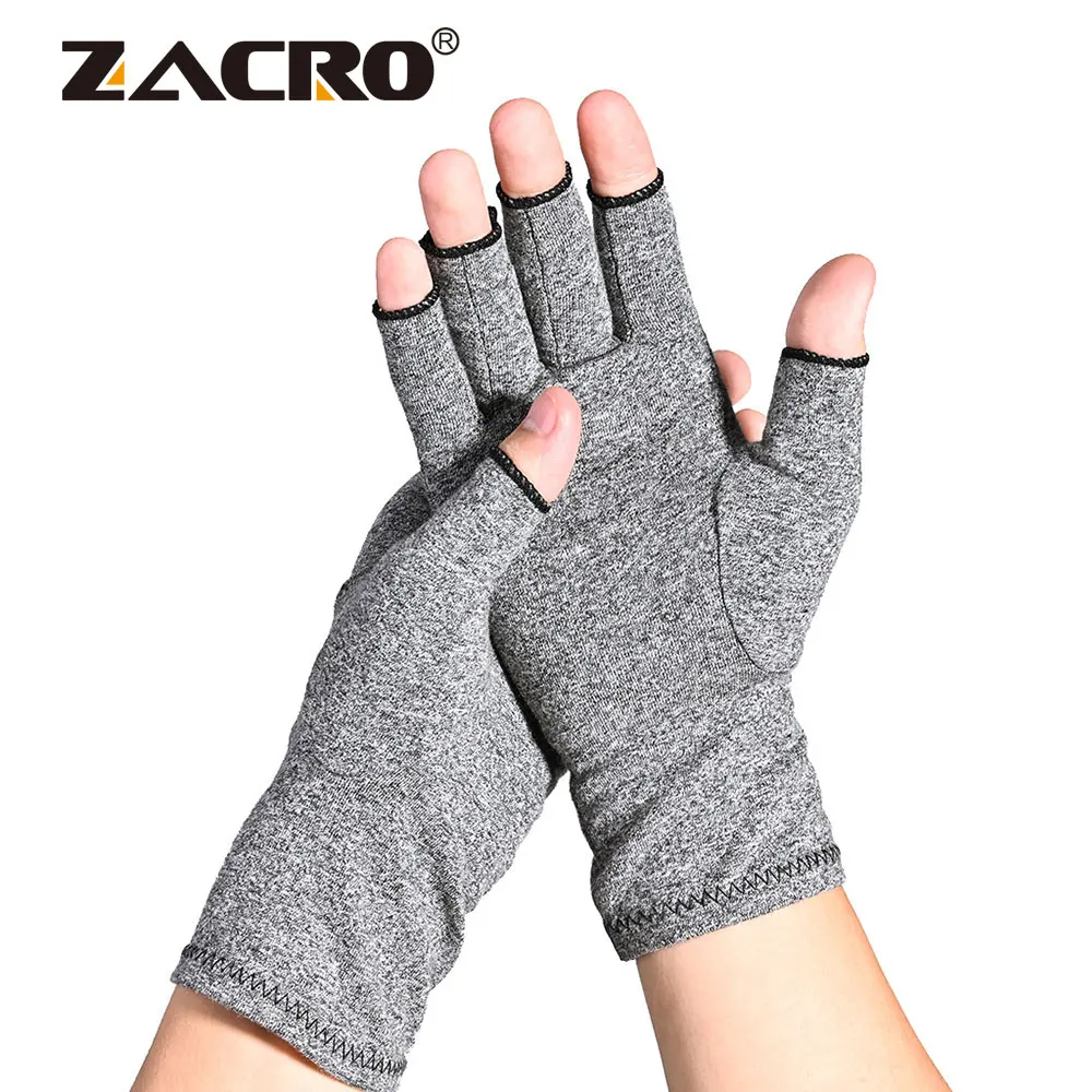 

Zacro Women Men Cotton Elastic Hand Arthritis Joint Pain Relief Gloves Therapy Open Fingers Compression Gloves