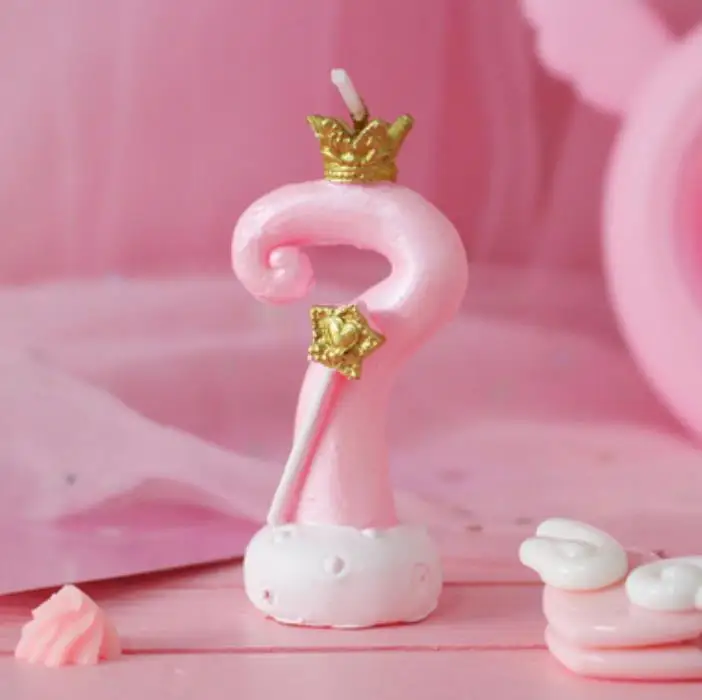 1 шт. Изысканная синяя розовая Милая корона с цифрами 0-9 для торта, свечи для торта на день рождения, вечерние украшения для детей, свадебные принадлежности