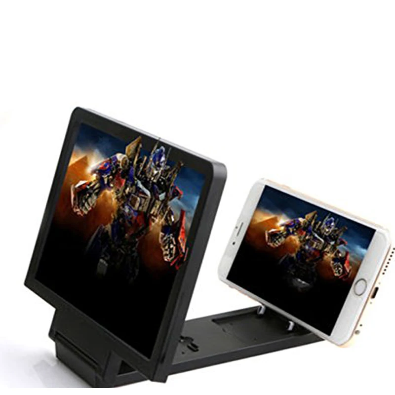 

3D Phone Screen Magnifier Amplifying Phone Desktop Bracket 3D HD Movie Video Amplifier With Foldable Holder
