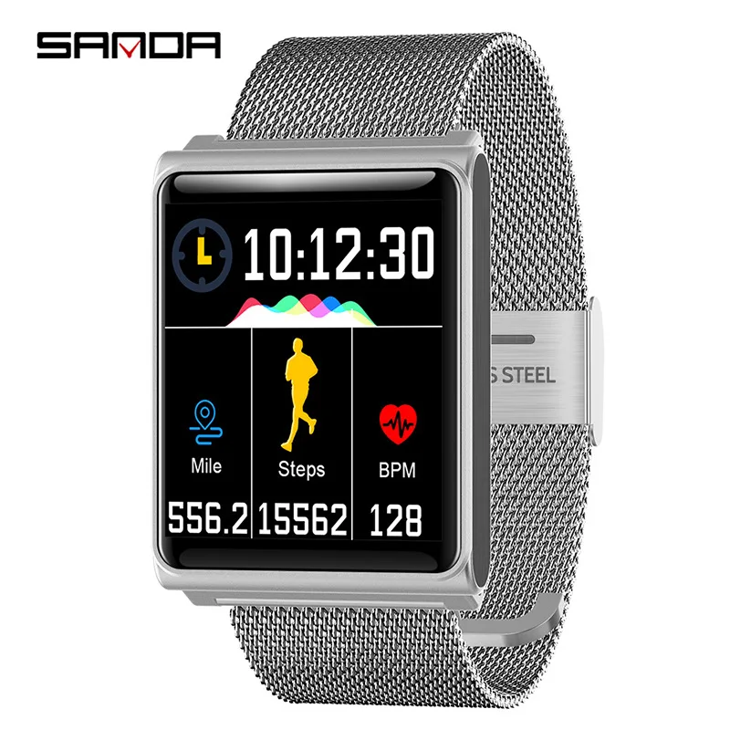 

SANDA N98 New Style Sports Step Count Watch Waterproof Bluetooth Photo Shoot Sleep Monitoring Mesh Belt Gift Smart Bracelet