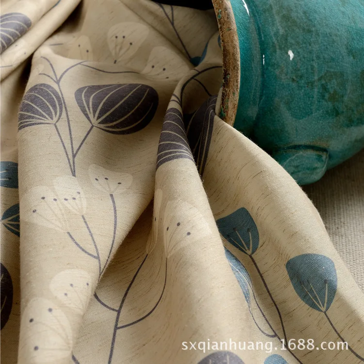 Finished Product Customizable Manufacturers Direct Selling Curtain Fresh Pastoral Style Curtain Cotton Linen Printed Curtain Fab