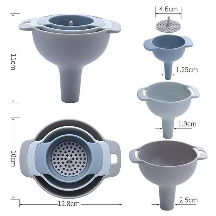 2 Color New Kitchen Home 4 in 1 Multi-function Funnel Set Tool Kitchen Supplies